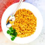 Cajun cauliflower rice served in a bowl.