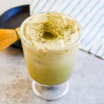 Iced matcha topped with matcha cold foam.