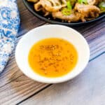 Korean BBQ toasted sesame oil dipping sauce served in a bowl.