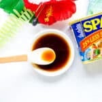 Teriyaki spam musubi sauce in a bowl.