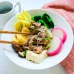 Beef shabu shabu served in a bowl.