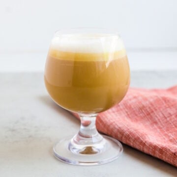 Sea salt foam coffee served in a glass.