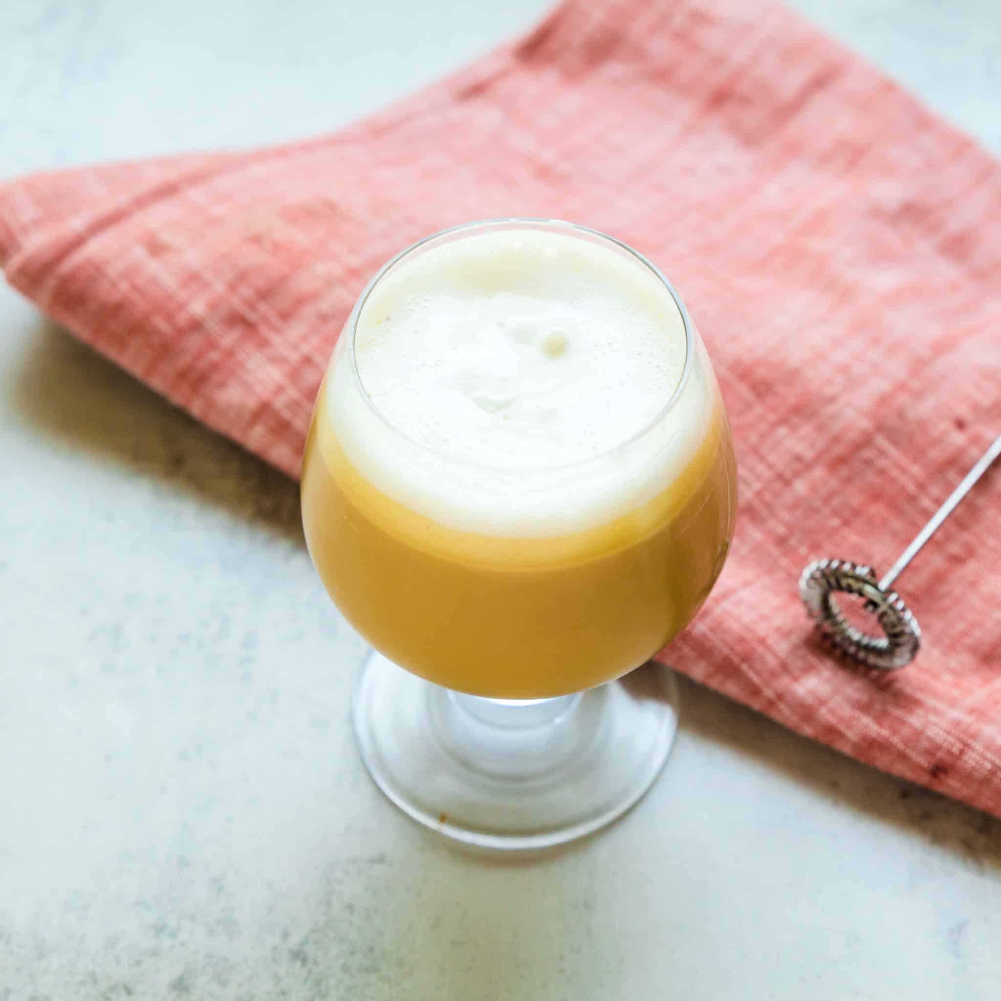 Sea salt foam coffee served in a glass.