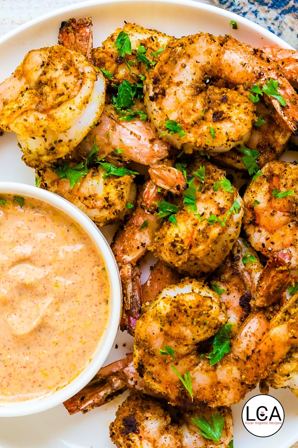 Grilled shrimp with seafood aioli.