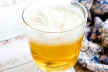 Sea salt jasmine tea served in a cup.