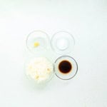 Ingredients to make soy garlic rice balls on the countertop.