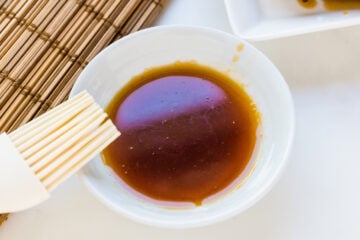 Yakitori sauce in a bowl.