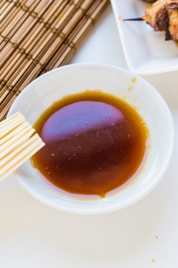 Yakitori sauce in a bowl.
