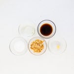 Ingredients to make yakitori sauce on the counter.