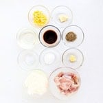 Ingredients to make Pepper Lunch Chicken on the countertop.